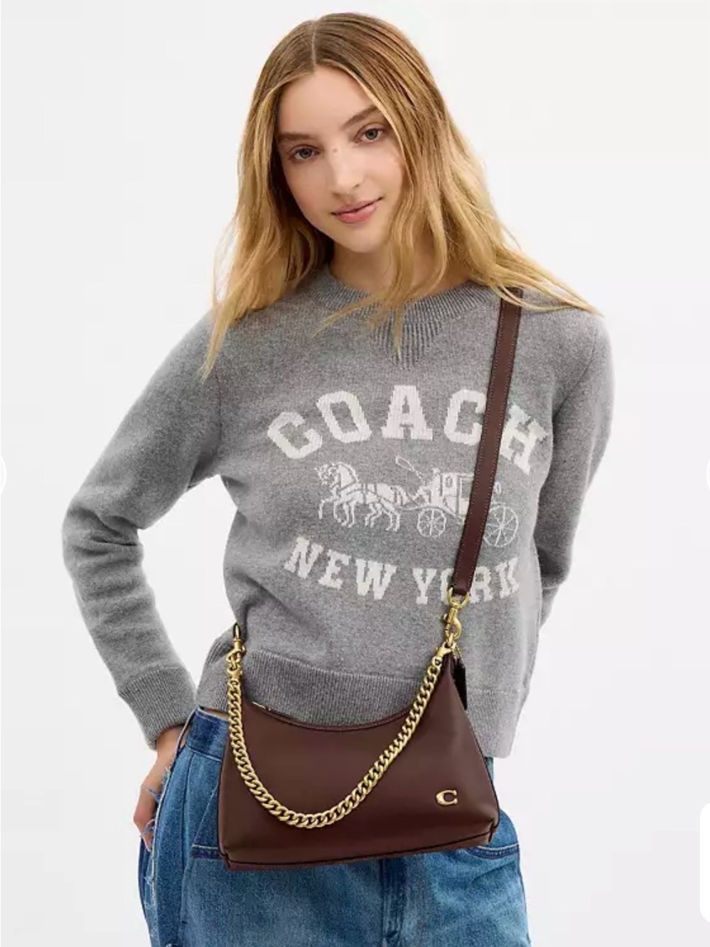 Coach Juliet Shoulder Bag 25 Glovetanned Leather Brass/Maple - Picture 3 of 12